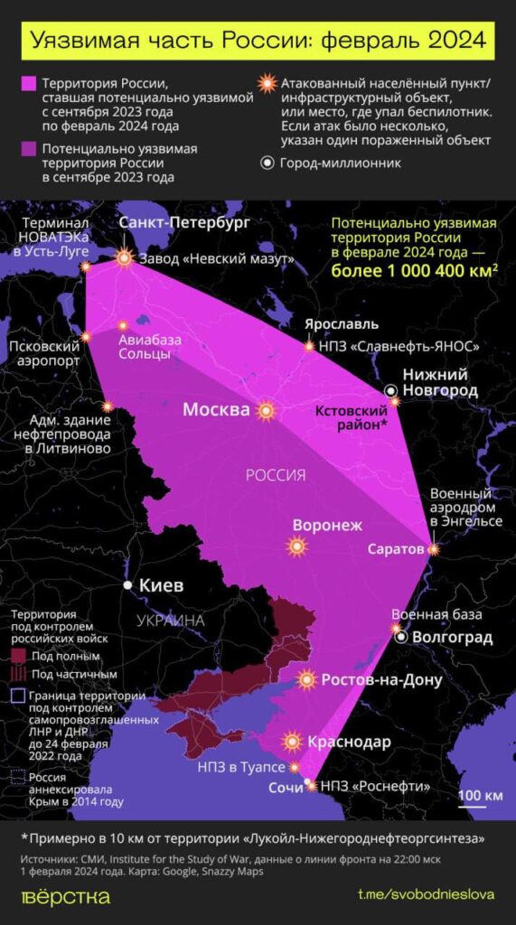 Уязвимая часть России: февраль 2024 инфографика