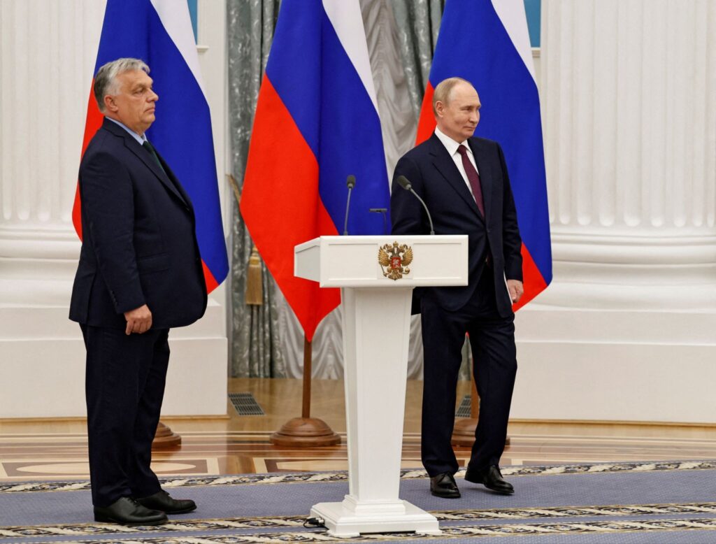 Владимир Путин и Виктор Орбан во время пресс-конференции в Кремле. 5 июля 2024 года