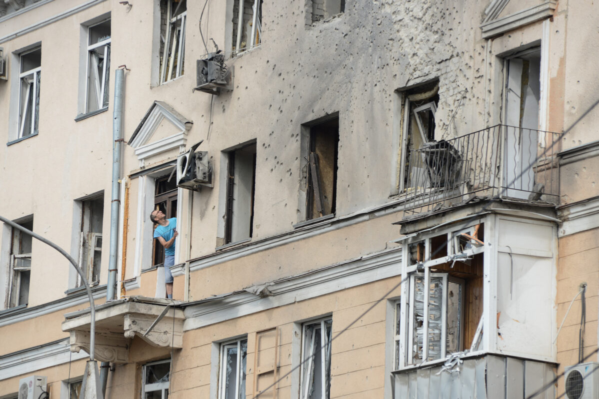 Многоквартирный дом в&nbsp;Воронеже после удара украинского БПЛА