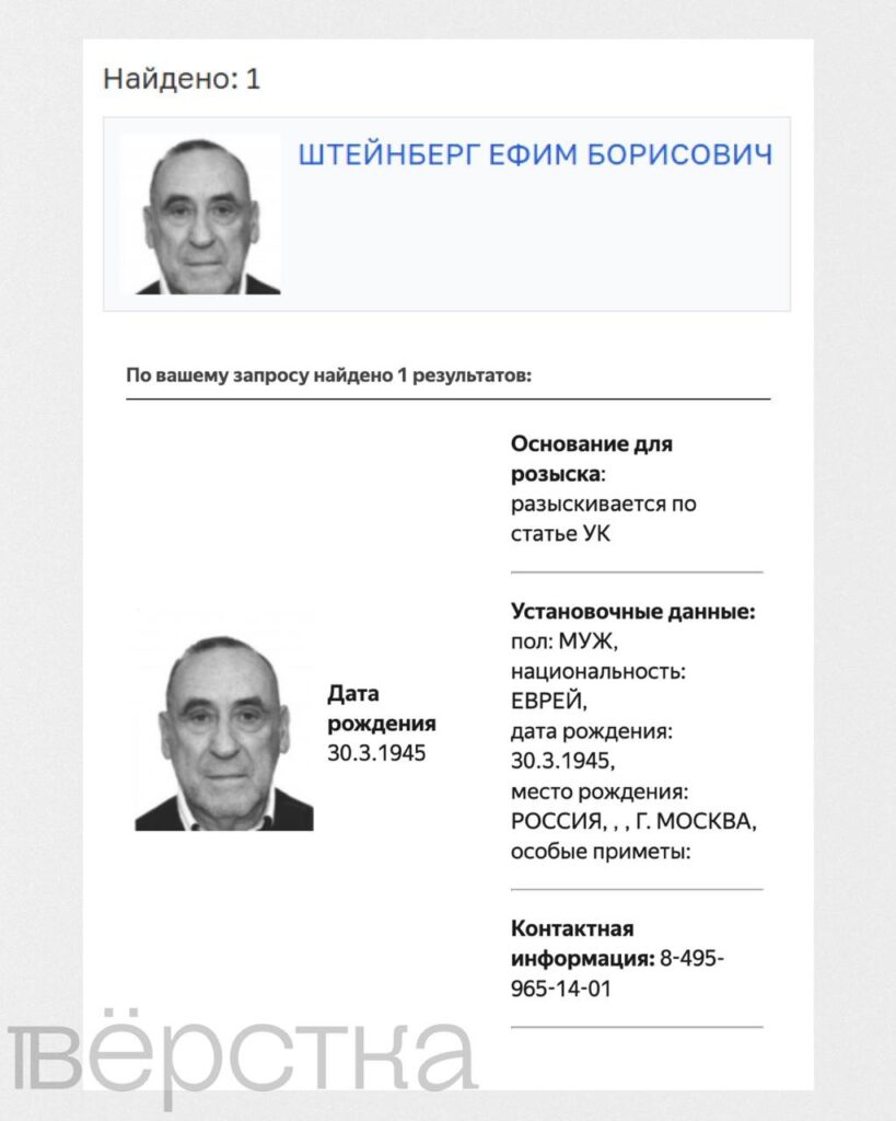 МВД объявило в&nbsp;розыск педагога Ефима Штейнберга, которого обвинили в&nbsp;педофилии несколько его воспитанников&nbsp;