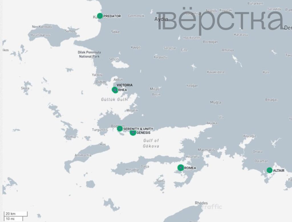 Яхты Владимира Путина, Романа Абрамовича, Олега Дерипаски, Вагита Алекперова, Андрея Костина и&nbsp;Александра Несиса собрались в&nbsp;районе Бодрума